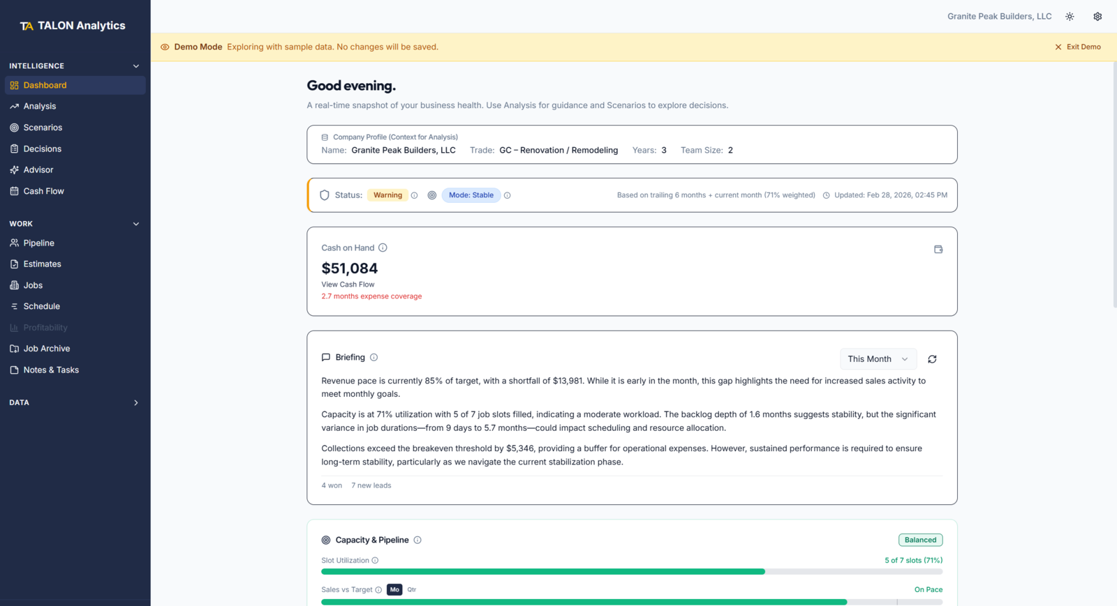 Talon Software TALON Analytics | Construction Financial Software for Contractors