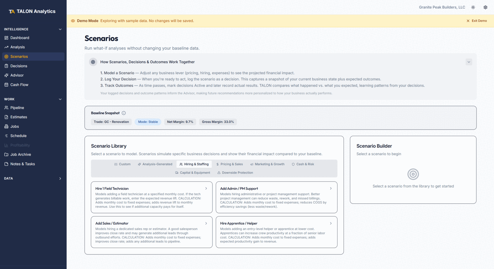 Talon Software TALON Analytics | Construction Financial Software for Contractors